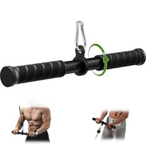lot 20014 image: Tricep Pressdowns Straight Bar Cable Attachment ��360 Degree Rotating Bicep Pull Down Triceps LAT Pull Down Bar with Non-Slip Rubber Handle for Gym Cable Machine Attachment Home Gym Accessory