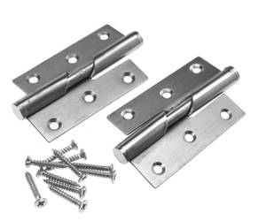 lot 20031 image: 1 Pair 376mm Stainless Steel Rising Butt Handed Lift Off Door Hinge (Left Hand)