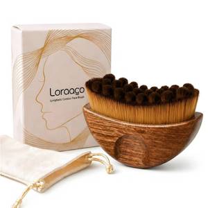 lot 20042 image: Lymphatic Contour Face Brush of Wooden Handle for Lymphatic Drainage Massager Guasha - Double Chin Reducer of Ergonomically Designed for Facial Sculpting,Anti-Puffiness,Define Jawline,Relieve Fatigue