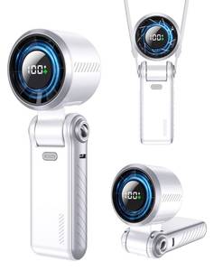 lot 20048 image: Taiofan Portable High-Speed Handheld Fan with LED Display, Smart Power & Wind Control, 4000mAh Rechargeable Mini Personal Fan, 5 Speeds, Quiet USB Travel Fan for Outdoor, Commuting