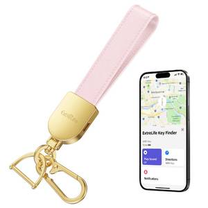 lot 20049 image: Keychain, Works with Apple Find My, Leather Keychain Tracker, Rechargeable