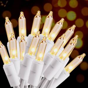 lot 20059 image: HISHINY Christmas Lights 100 Count Mini Clear Lights 32ft White Wire Christmas Tree String Lights Set for Outdoor Indoor Christmas Decorations Wedding Valentines Day Decor,UL Certified (32feet)