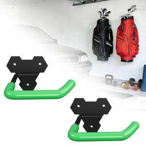 lot 2282 image: Wall Mounted Golf Bag Hangers for Garage, Golf Bag Hooks for Garage, Wall Mounted Golf Bag Holder, Adjustable Golf Bag Organizer, Golf Bag Rack For Garage for Home, Basement Or Golf Room(2 Pack)