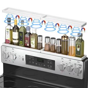 lot 2284 image: PEKER Magnetic Stove Top Shelf for 30 Stoves, Over Oven Shelf Above with Bamboo Spice Rack Organizer, Heat-Resistant, Space-Saving Solution for Kitchen Storage