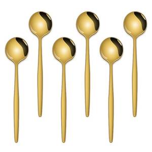 lot 2287 image: A 5.1 Inch Coffee & Tea Spoon,6 Pieces Gold Stainless Steel Teaspoon,Mini Spoons For Dessert And Coffee,Durable Demitasse Coffee Spoons For Dessert