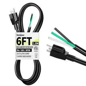 lot 2313 image: Vockjour 6 ft 143 Pigtail Replacement Power Tool Cord, NEMA 5-15P Black