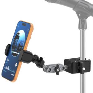 lot 2318 image: Mic Stand Phone Holder,2-Stage Magic Arm Super Clamp Phone Clip for Microphone Stand, Flexible Adjustable iPhone Music Stands Mount for iPhone17 16 15 14 13 12 11 Galaxy Nexus LG All Smartphones