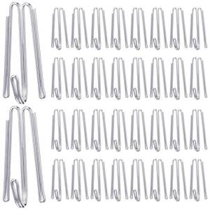 lot 6433 image: Blulu 60 Pcs Pinch Pleat Hooks Stainless Steel 4 Prongs Pleated Hooks