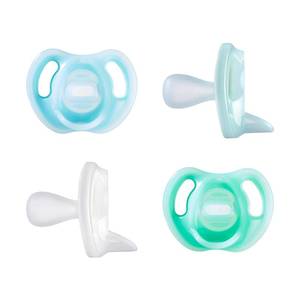 lot 6441 image: Tommee Tippee Ultra-Light Silicone Pacifier, 0-6 Months Blue & Green