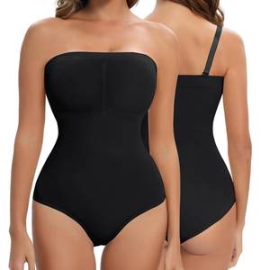 lot 6443 image: Strapless Shapewear for Womens Tummy Control Bodysuit Body Shaper Tube Tops, Size XL