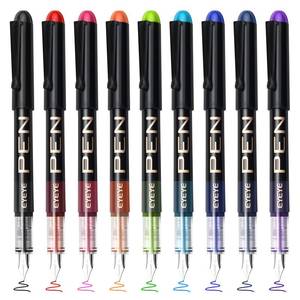 lot 6444 image: EYEYE Disposable Fountain Pens Fine Nib, 9 Pack Multicolor Fountain Pens for Writing, Stainless Steel Nib, Black Barrel, Smooth Writing for Calligraphy, Journaling, Drafting, Office & School Supplies