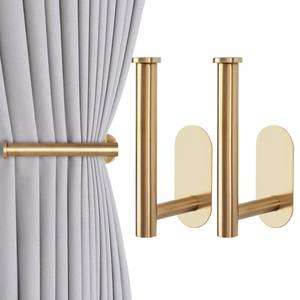 lot 6447 image: Groleca 2 Pack Adhesive Curtain Holdbacks Curtain Tie Backs, Gold