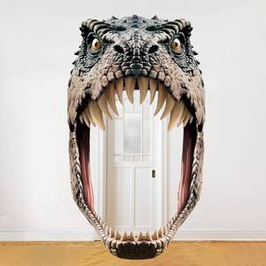 lot 6453 image: Dinosaur Birthday Party Decorations Halloween T-rex Dino Park Porch Banner Backdrop Dino Party Supplies Door Decoration Banner Photo Booth Backdrop Hanging for Dinosaur Birthday Photo Booth Props