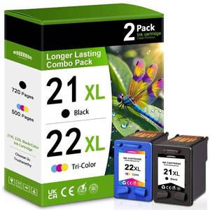 lot 6456 image: Mooxrbog 21XL 22XL Ink Cartridges Combo Pack Compatible HP 21 22 Ink Cartridges Replacement for OfficeJet 4315 J3680 DeskJet F2210 F4180 F380 F300 F4140 D1455 3940 PSC 1410 (2-Pack, BlackTri-Color)