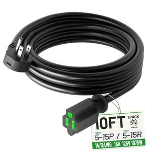 lot 18209 image: POWGRN 10ft 143 Flat Plug Extension Cord