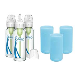 lot 18245 image: Dr. Browns Anti-Colic Options Narrow Glass Baby Bottle, 8 oz, 3-Pack