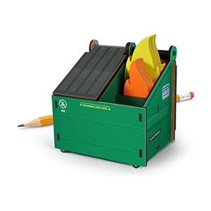 lot 18293 image: Fred & Friends Desk Dumpster Pencil Holder with Note Cards