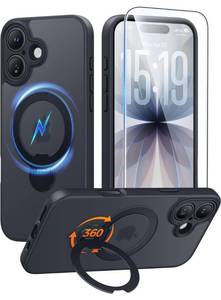lot 20080 image: FNTCASE for iPhone 17 Case with 360 Spin Magnetic Stand Black