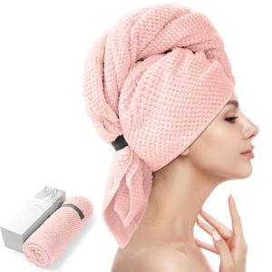 lot 20091 image: YFONG Large Microfiber Hair Towel Wrap for Women, 26 X 40 Super Absorbent
