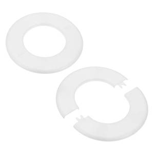 lot 20119 image: M METERXITY 2-Pack Wall Split Flange, for 3 Inch76mm OD Pipe ABS Escutcheon Plate Round Self-Adhesive Plumbing Cover Plates for Water PipeFaucet White