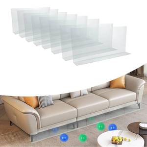 lot 20133 image: Rictine 8 Pack Clear Toy Blockers for Furniture, 16 L x 7.5 H Under Bed Blocker for Pets, Adjustable Gap Bumper Under Couch Blocker, Stop Things from Going Under Couch Sofa Bed with Strong Adhesive