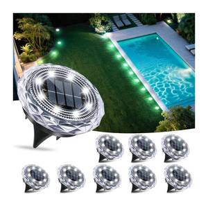 lot 20137 image: FORTULUX Solar Ground Lights,Solar Disc Light Outdoor Waterproof,Landscape Lighting Garden Lights for Pathway, Yard, Deck, Lawn, Patio, Swimming Pool, Walkway(Cool, 8Pack)