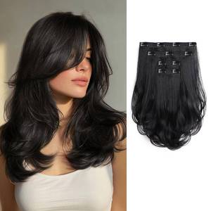 lot 20149 image: XIXISNOW 14 Clip In Hair Extensions Invisible Synthetic for Women Black