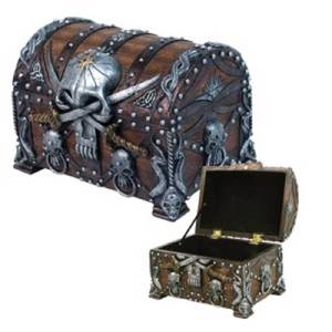 lot 20152 image: Pacific Giftware Pirate s Treasure Chest TrinketMini Jewelry Box