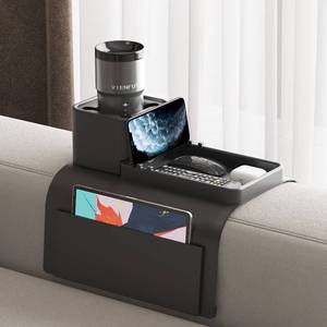 lot 13807 image: Silicone Couch Cup Holder, VIENFUT Anti-Spill Anti-Slip Sofa Armrest Tray BPA-Free, Dirt-Resistant Silicone Couch Arm Tray for Remote, Snacks, Cellphone and iPad, Gift for Family, Friend (Black)