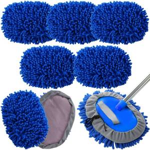 lot 8340 image: Layhit 5 Pcs Car Wash Mitt Set, Brush Not Included, Royal Blue
