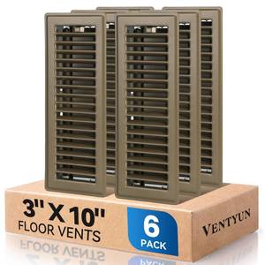 lot 1856 image: Ventyun 3x10 Floor Register Vent Covers, 6Pack, Brown