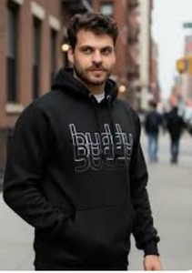lot 2207 image: Buddy logo hoodie size medium black