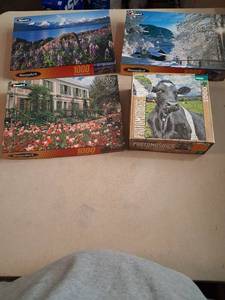 lot 36 image: RoseArt 1000 Piece Jigsaw Puzzle Lot 4 Assorted Scenes