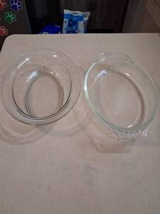 lot 56 image: 2 glass casserole dishes