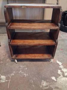 lot 170 image: 4-Shelf Wood Bookcase on Casters