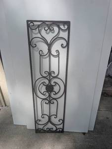 lot 2501 image: Scrolled Metal Wall Panel Decorative Art