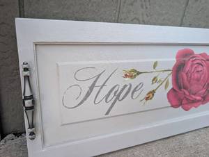 Handmade Hope Wooden Homemade Tray Decor
