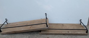 lot 2509 image: Two Wooden Industrial Shelves