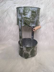 lot 2528 image: Two-Tier Metal Bucket with Handle and Wood Grip