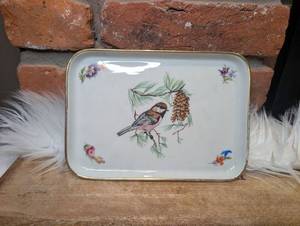 lot 3010 image: Limoges Porcelain Bird TrayPlate