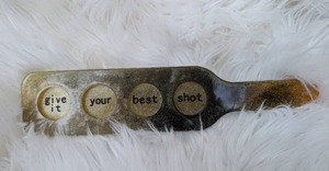 lot 3105 image: Handmade SilverGold Resin Shot Flight Tray- new