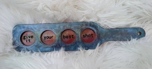 lot 3106 image: Handmade RedBlue Resin Shot Flight Tray- new