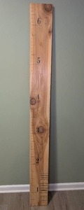 lot 3499 image: Wooden Growth Chart Ruler 6 Feet Tall Numbered Measurement Wall Mount