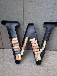lot 3510 image: Metal W Wine Cork Holder w Wine Corks