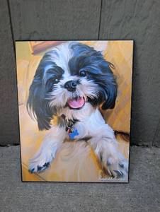 lot 3512 image: Dog Portrait Painting Signed Robert McClelintock
