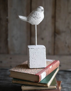 lot 4009 image: White Bird Figurine Tabletop Decor on Square Base - new
