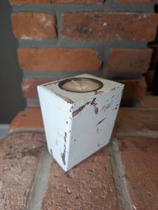 lot 4022 image: White Painted Wooden Candle Holder - new