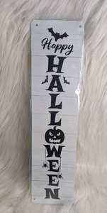 lot 4101 image: Happy Halloween Vertical Mini Metal Wall Sign - new