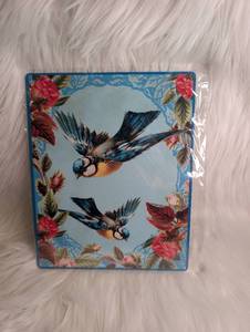 lot 4106 image: Decorative Wall Art Plaque Blue Birds Floral Design- new