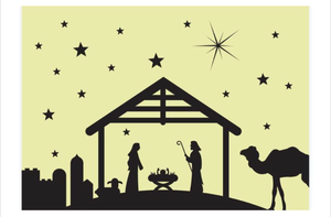 lot 4116 image: Nativity Scene Metal Wall Art Sign - new